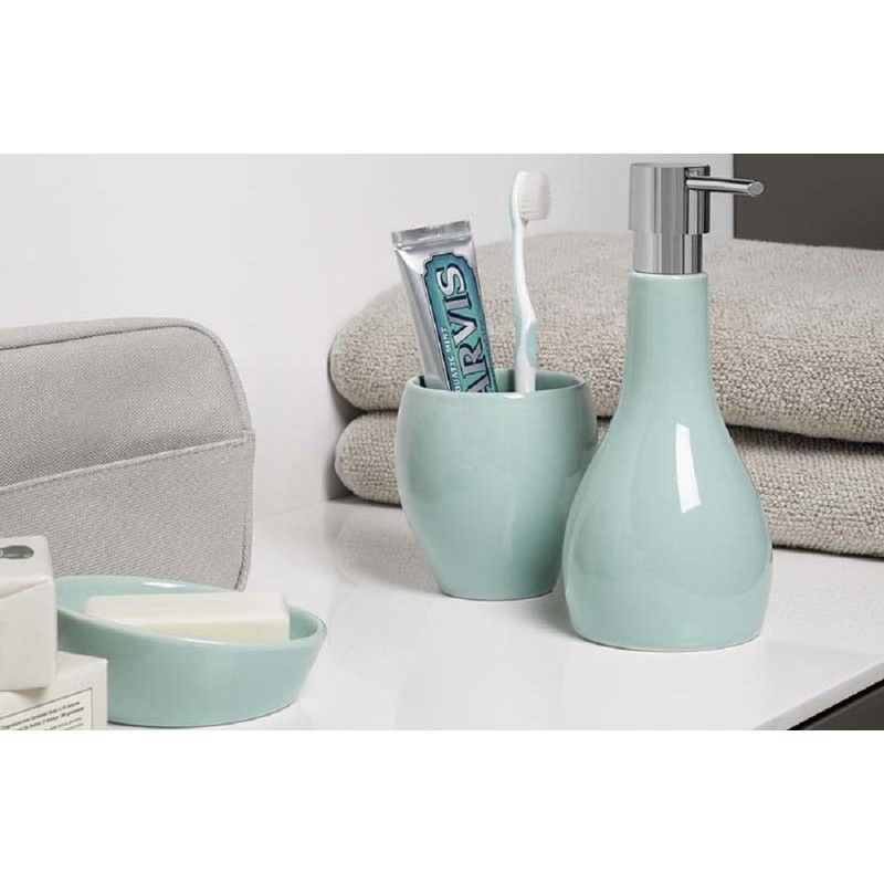 Spirella Bali Gradient Soap Dispenser, Stone Rose/White, 9x9x20 cm