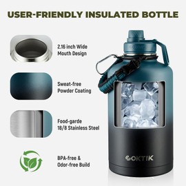 COKTIK 84oz Water Bottle with Straw - Triple Insulated Flask, 48hr Cold Retention Large Water Bottle, Leakproof Water Jug for Gym, Hiking, Camping, Outdoor Sports(2 pack,Mix Color)