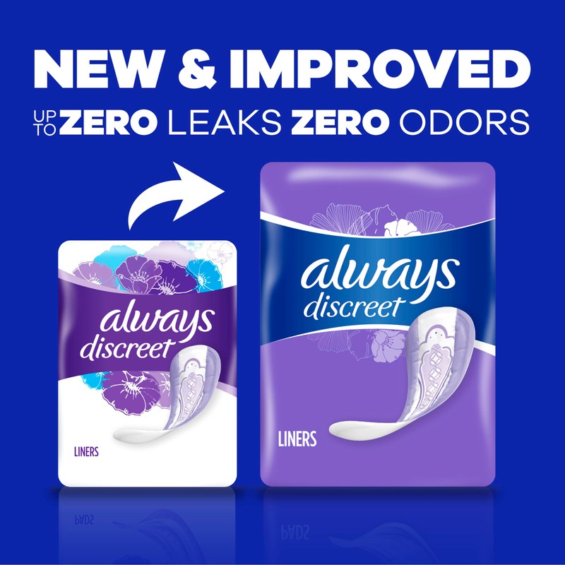 Always Discreet Adult Incontinence & Postpartum Liners for Women, Size