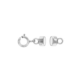 Sterling Silver 4 mm Magnetic Clasp Converter for Light Necklaces USA, Square Edge