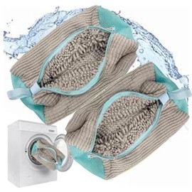 Laundry Shoe Bag for Washing Machine, Shoe Washing Machine Bag for Washer and Dryer, Shoe Washing Bag for All Shoes (Grey 2PCS)