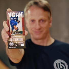 VGAN Vegan Chocolate Bars, Gluten Free Snacks, Plant Based, Soy and Dairy Free, Organic Ingredients, Cruelty Free, Kosher, and Non GMO, My Choice Tony Hawk Chocolate with Salty Almonds, 6 Pack