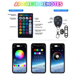 GOGOONE 16PCs Motorcycle LED Underglow Light Strips Kit Turn Signal Brake with APP/IR/RF, Sync Music Multicolor RGB Neon Atmosphere Lighting Waterproof 12V