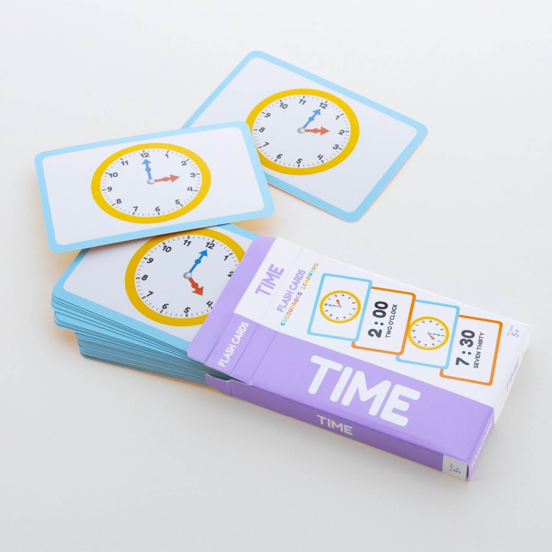 BAZIC Telling Time Flash Cards Learn to Read Time, Read
