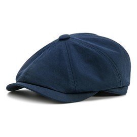 JANGOUL Kids Boys Cotton Newsboy Cap 8 Panel Beret Cabbie Hat for Toddler (Navy, 6-24 Months)
