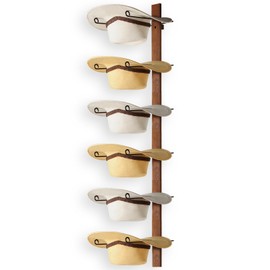 Cowboy Hat Rack, 6 Pieces Hat Rack for Cowboy Hats with Wooden Board, Metal Cowboy Hat Holder Wall Storage Hat Holder-Organize Western Hats with Style and Ease