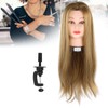 Mannequin Head with Hair Cosmetic Doll Head for Styling Curling