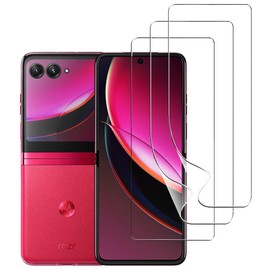 carinacoco 3 Pack Elastic Skin Screen Protector for Motorola Razr 40 Ultra, Soft TPU Full Coverage HD Clear Anti-Scratch No Bubbles Self-Healing Screen Protector with Installation Alignment Tool