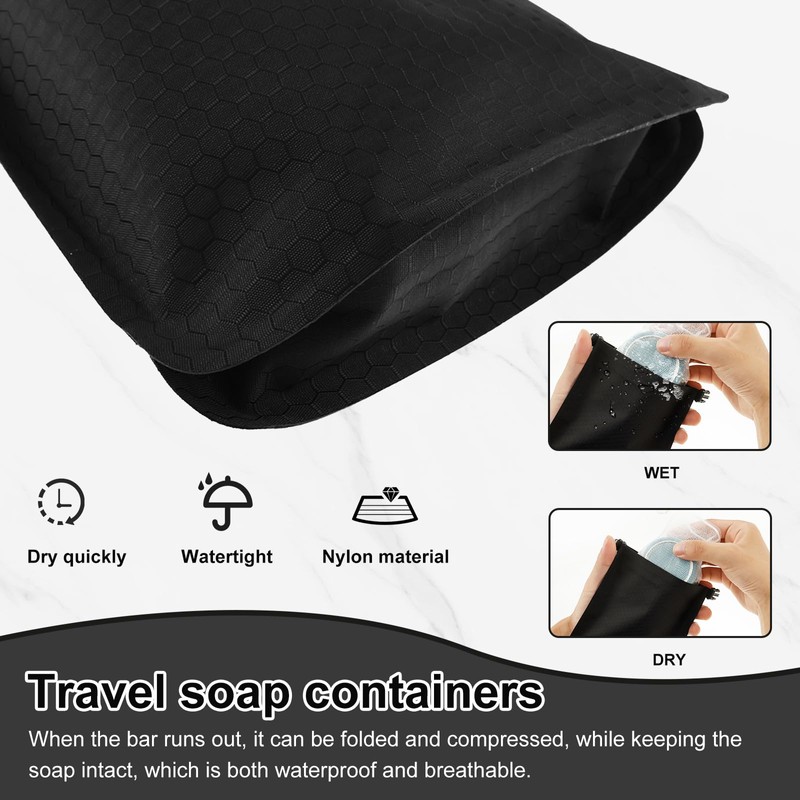 UKQRRTC 2 Pack Waterproof Soap Container Bag, Leakproof Travel Soap
