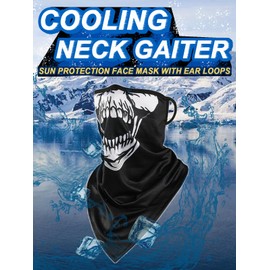 Neck Gaiter Face Mask with Ear Loops Cooling Sun Protection Scarf Mask Bandana Balaclava for Women Men Outdoors Sports Motorcycle Cycling Running