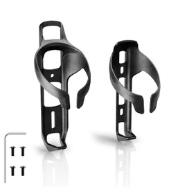 Mixed Bike Water Bottle Cage Holder 2 Pack, Carbon Fiber Reinforced, Lightweight Universal Road Bikes Cage Holder for MTB & Gravel Bicycles, Includes Mounting Screws & Tool, Easy Install, Black
