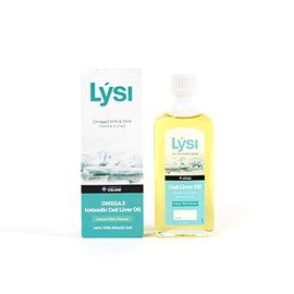 LÝSI, Omega 3 en Aceite de Bacalao, Contiene Vitaminas A, D3 y E, Sabor limón/menta, Para toda la familia, Contribuye a la salud cerebral, de la vista y ósea, Sin gluten y azúcar, 240 ml.