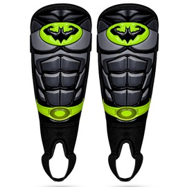 3D Bat-Embossed Kids Shin Pads Boys with Ankle Protection, Flexible Non-Slip Adjustable Straps Football Shin Pads Mens, Lightweight | Unisex Soccer Kids Shin Pads 5-8 years for Youth & Adults