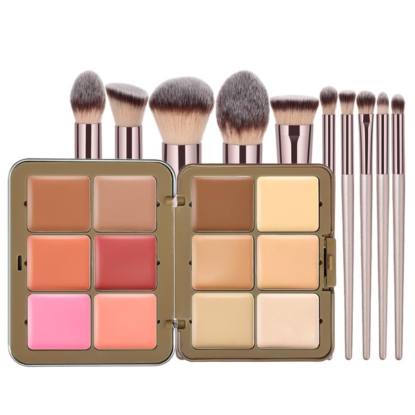 Makeup Cream Contour Palette, 12 Colours Concearler Full Coverage &