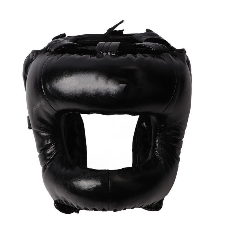 Boxing Headgear Black Head Guard Large Full Coverage PU Shock