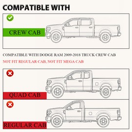 CHEDA TPE Floor Mats Cargo Liners All-Weather Protection Compatible with Dodge Ram Truck Crew Cab 2009-2018 (NOT Fit Tradesman Quad Cab) 1st & 2nd Row 3PCS