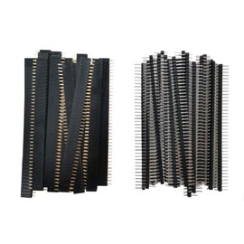 40PCS 2.54MM Male and Female Header Pin,40Pin Breakaway PCB Board Connector Single Row Pin Header Strip for Arduino Prototype Shield