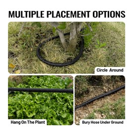 FEVONE 150 ft(75'*2) x 1/2" Flat Soaker Hose, Flexible Drip Hose for Garden Irrigation System, Saves 80% Water, Heavy Duty Leak-Free Watering Hose, Sprinkler Alternative, Lightweight Coil Design