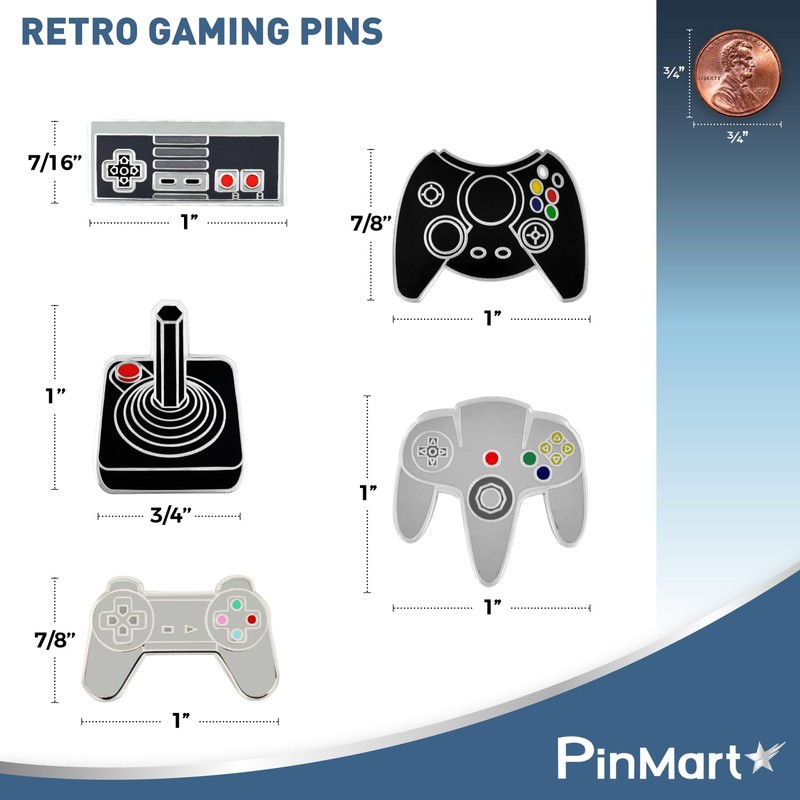 PinMart Game Controller Gaming Lover Retro Cool Enamel Lapel Pin