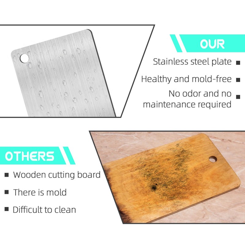 XQMMGO Titanium Chopping Board, Stainless Steel, Double-Sided Food Grade, Easy