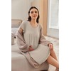 Ekouaer Nursing Nightown Labor and Delivery Gown for Hospital Pleated