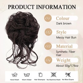 XFSRG Clip-In Real Hair Wig Pods Cushion Hair Long Beard High Temperature Silk Fluffy Messy Style Suitable for Daily Wear