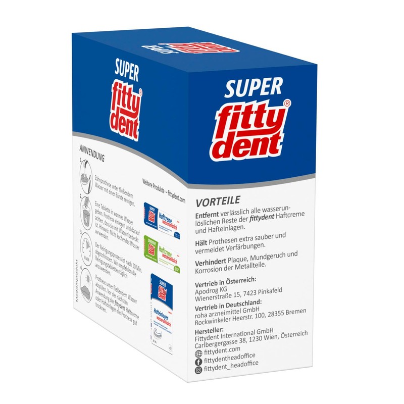 4 x Fittydent Cleaning Tablets 32 Pieces - Cleaning &