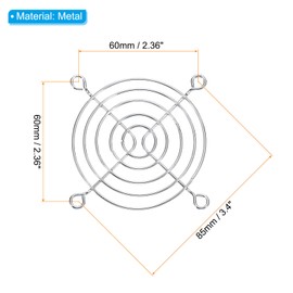 PATIKIL 4pcs 70mm Fan Finger Grille Ventilator Filter Vent Grille Protective Cover Metal 70x70mm Fan Protection DIY Silver