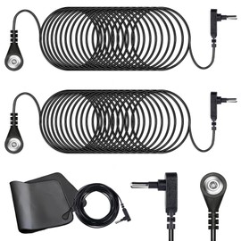 SATUY 2 Pcs 15Ft Black Grounding Cords | Universal Replacement Grounding Cables | Fit for Mats, Sheets, Pads & Pillowcases