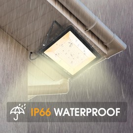 XYCN 2 Pack 100W LED Flood Light,3000K Warm White Outside Flood Light,No Plug,11500LM Super Bright Outdoor Security Lights, IP66 Waterproof Floodlight for Yard,Playground,Garage, Garden, Lawn