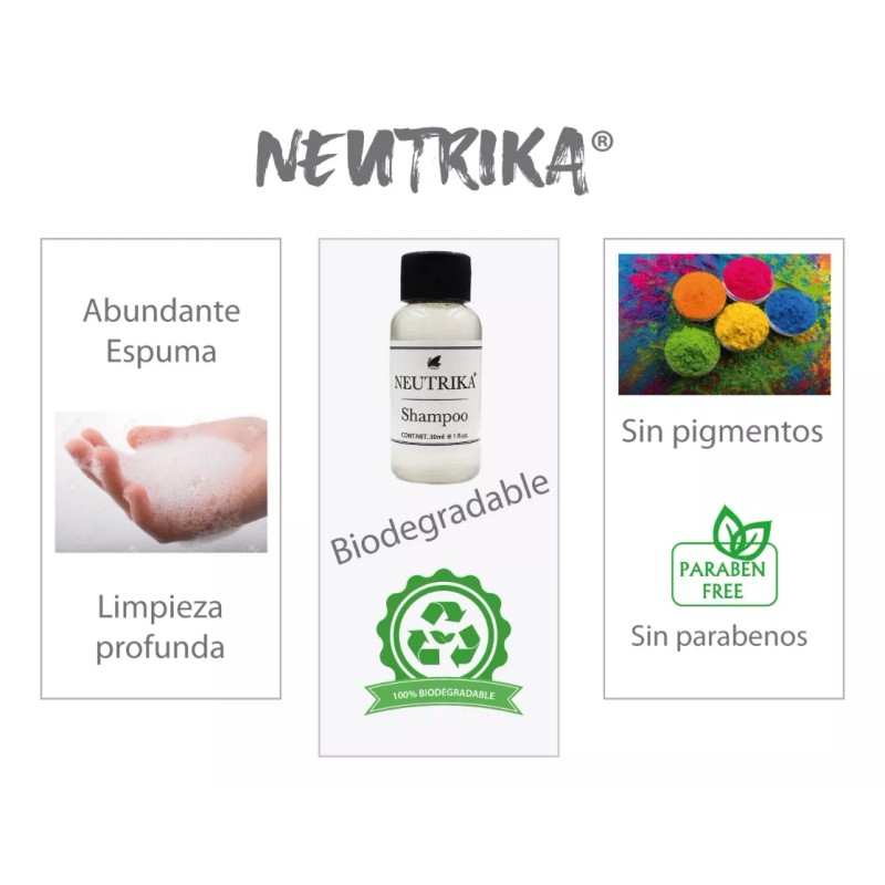 Neutrika Amenidades Hoteleras Jabón Shampoo Crema - 150 Pzas.