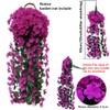 Fycooler Fycooler Artificial Wisteria Vine Violet Ivy Flowers, Artificial Hanging