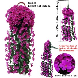 Fycooler Fycooler Artificial Wisteria Vine Violet Ivy Flowers, Artificial Hanging Flowers Silk Lifelike Faux Wisteria Hanging Garland for Outdoor Home Wedding Garden/Yard/Patio String Floral Decoration-2X90cm