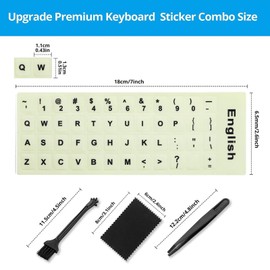 English Keyboard Sticker Glow in The Dark [5 in 1],Luminous Replacement English Letter Keyboard Sticker Universal for Laptop Computer Notebook Desktop,Luminescent Alphabet Keyboard Sticker