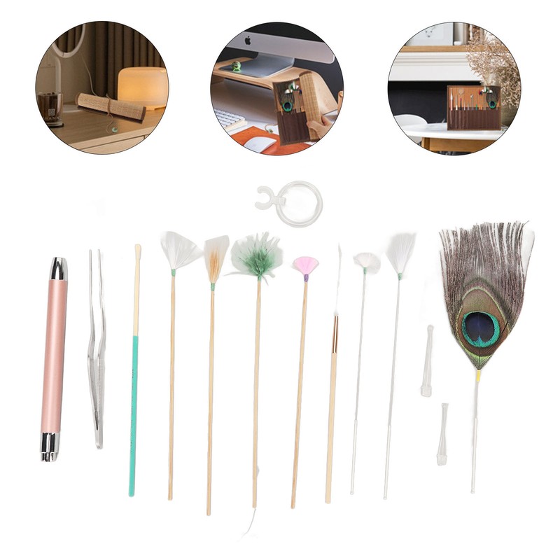 Earwax Remover Massage Set 8 Feather Stick Relieve Fatigue Professional