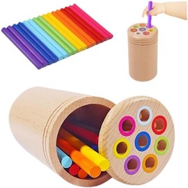 Montessori Wooden Color Sorting Toy for Toddlers 1-3 – Educational Sensory Matching Game for Fine Motor Skills Development