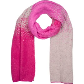 styleBREAKER Ladies Woven Scarf Pixel Colour Gradient Warm Winter Scarf Ombre Multicolor Transitions 01017161, Fuchsia Light Grey