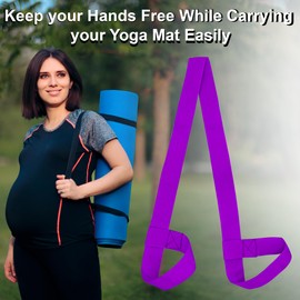 Yoga Mat Strap Carry Sling Adjustable Loops Holder Yoga Matt Carrier Slap Band Harness Portable Shoulder Belt Fitness Pilates Stretching Straps for Carrying all Mat Sizes (Purple)