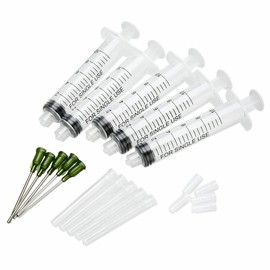 Dispensers Applicator Syringes Set, 5 Pack 10ml Dispensing Syringes With Dispensing Needles and caps for DIY Quilling, Acrylic Painting, Oiler Bottle, Craft, Artwork Hobbies
