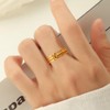 AIETUE Gold Stackable Rings For Women, 3pcs 1.5mm Thin Stainless