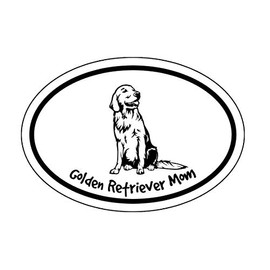 Oval Golden Retriever Mom Decal - Dog Bumper Sticker - Laptops Tumblers Windows Cars Trucks Walls