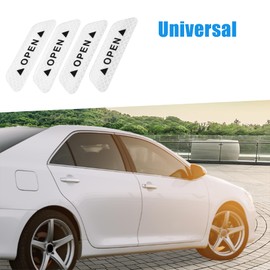 A ABSOPRO Universal Car Door Reflective Sticker Open Warning Tape Safety Sign Decal Warning Mark Night Reflective for Auto Exterior Motorcycle Bike White PCS of 4