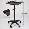 Adjustable Aluminum Rolling Salon Tray with 360° Wheels, 18 x
