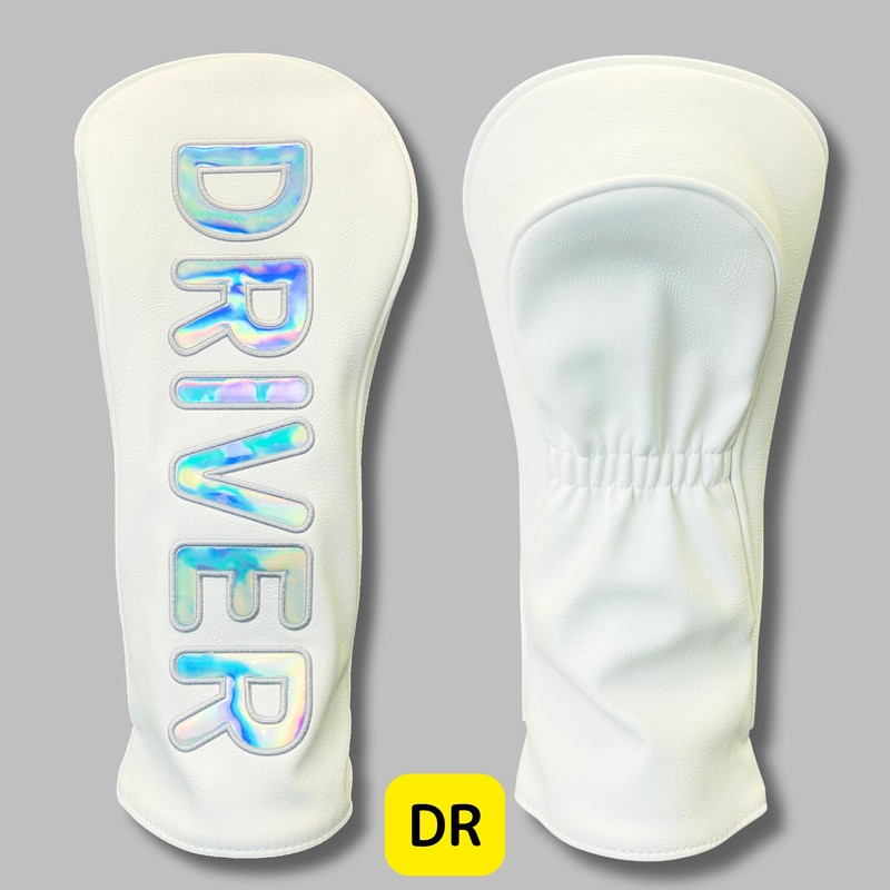 【Lettering Lines】Golf Headcover, Hologram Lettering, Waterproof, Driver Fairway Hybrid (UT),