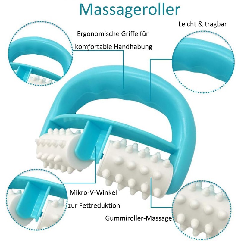 Cellulite Massager with Handle - Manual Anti-Cellulite Massage Roller for