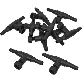 XUFaaCai 20 Pack Aquarium Air Control Valves for 4 mm T Shape Control Valves Airline Tubing Single Way Black Plastic Air Flow Control Regulator for Fish Tanks