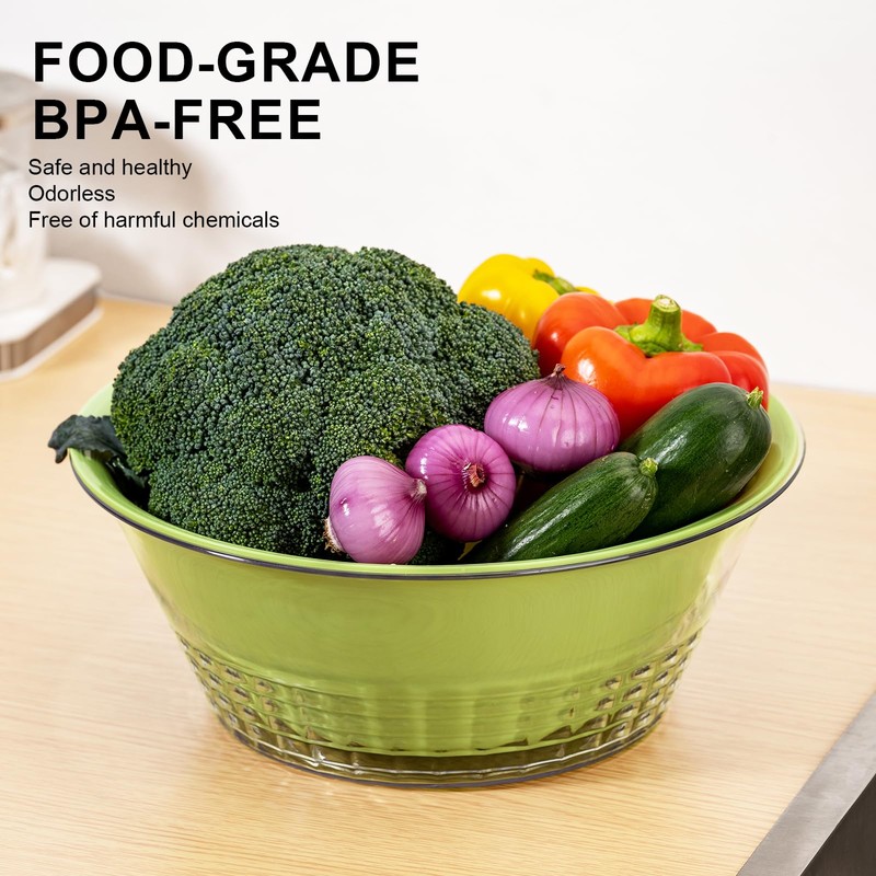 Shock-Resistant Plastic Colander for Kitchen Set of 6, 2 in