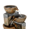Agoodping Relaxtion Tabletop Fountain with LED Lights-Desktop Waterfall Fountain Submersible