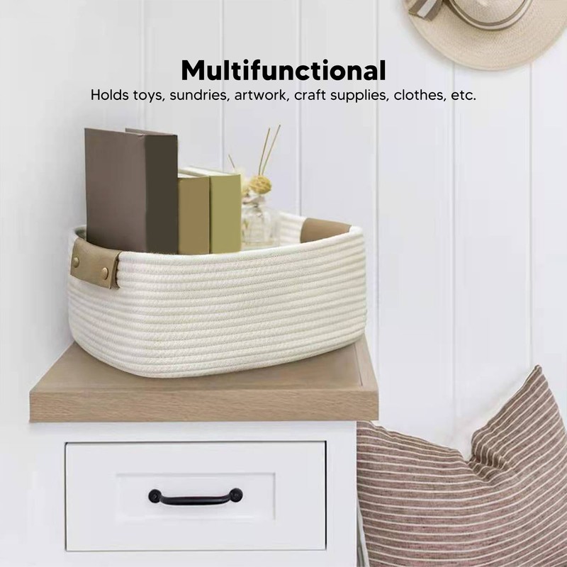 Cotton Rope Basket Large Capacity Multifunction Rope Woven Blanket Basket