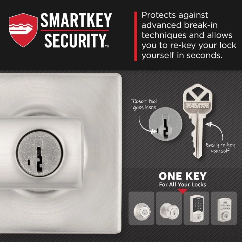Kwikset Breton 405 Entry Door Handle with Lock and Key,